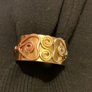 Tri-Color Swirl Heart Bracelet